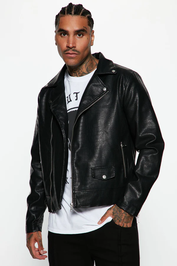 Leather Moto Jacket - Black